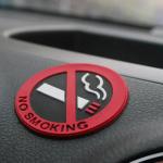 Silikonová nálepka Zákaz kouření - černá-červená