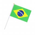 Vlajka Brazílie 14 x 21 cm na plastové tyčce