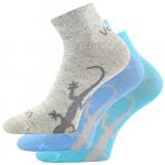 Ponožky dámske Voxx Trinity 3 páry (svetlo šedé, modré, tyrkysové)