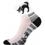 Ponožky sportovní unisex Voxx Ralf X Kočky - bílé-černé