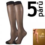 Podkolienky dámske Lady B NYLON knee-socks 20 DEN 5 párov - čierne
