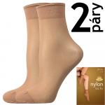 Ponožky dámské silonkové Lady B NYLON socks 20 DEN 2 páry - béžové