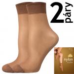 Ponožky dámske silonkové Lady B NYLON socks 20 DEN 2 páry - tmavo hnedé