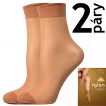 Ponožky dámske silonkové Lady B NYLON socks 20 DEN 2 páry - svetlo hnedé