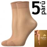 Ponožky dámske silonkové Lady B NYLON socks 20 DEN 5 párov - béžové