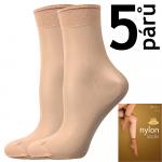 Ponožky dámské silonkové Lady B NYLON socks 20 DEN 5 párů - světle béžové