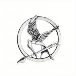 Brož Hunger Games Reprodrozd 3,8 x 4,2 cm - stříbrná