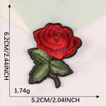 Nášivka nažehlovací Růže 6,2 x 5,2 cm - červená-zelená