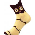 Ponožky dámske Boma Xantipa 34 malej sovy 3 páry (žlté, tmavo modré, zelené)