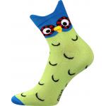 Ponožky dámské Boma Xantipa 34 sovičky 3 páry (žluté, tmavě modré, zelené)