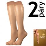 Podkolienky dámske Lady B NYLON knee-socks 20 DEN 2 páry - tmavo béžové