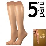 Podkolenky dámské Lady B NYLON knee-socks 20 DEN 5 párů - tmavě béžové