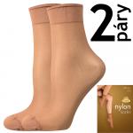 Ponožky dámské silonkové Lady B NYLON socks 20 DEN 2 páry - tmavě béžové