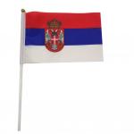 Vlajka Srbsko 14 x 21 cm na plastové tyčce