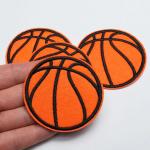 Nášivka nažehlovací Basketballový míč 6,1 x 6,1 cm - oranžová