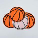 Nášivka nažehlovací Basketballový míč 6,1 x 6,1 cm - oranžová