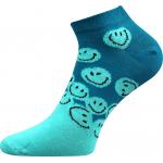 Ponožky unisex klasické Boma Piki 42 Smajlík 3 páry (modré, fialové, červené)