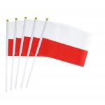 Vlajka Polsko 14 x 21 cm na plastové tyčce