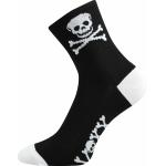 Ponožky športové unisex Voxx Ralf X Lebky - čierne-biele