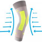 Návlek kompresný Voxx Protect koleno - sivý-žltý