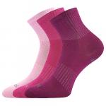 Ponožky detské športové Voxx Regularik 3 páry (ružové, tmavo ružové, vínové)