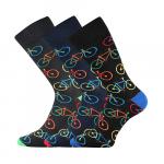 Ponožky unisex klasické Lonka Wearel 014 Kolesá 3 páry (modré, zelené, červené)