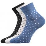 Ponožky dámské klasické Boma Jana 43 3 páry (modré, bílé, navy)