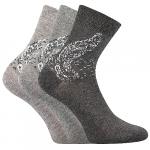 Ponožky dámske Boma Xantipa 49 Mačky 3 páry (svetlo šedé, šedé, tmavo šedé)