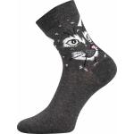 Ponožky dámske Boma Xantipa 49 Mačky 3 páry (svetlo šedé, šedé, tmavo šedé)
