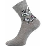 Ponožky dámské Boma Xantipa 49 Kočky 3 páry (světle šedé, šedé, tmavě šedé)