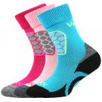 Ponožky dětské sportovní Voxx Solaxik 3 páry (modré, růžové, tmavě růžové)