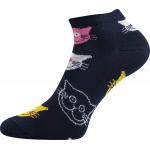 Ponožky dámské klasické Boma Piki 52 Kočky 3 páry (černé, červené, šedé)