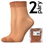 Punčochové ponožky Lady B NYLON v sáčku 20 DEN 2 páry - světle hnědé