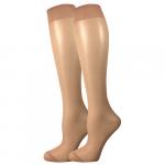 Pančuchové podkolienky Lady B NYLON knee-socks v sáčku 20 DEN 2 páry - béžové