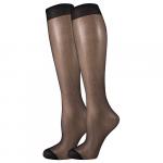 Punčochové podkolenky Lady B NYLON knee-socks v sáčku 20 DEN 2 páry - černé