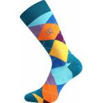 Ponožky pánské společenské Lonka Dikarus 3 páry (červené, modré, tyrkysové)