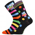 Ponožky detské športové Lonka Doblik Zvieratá 3 páry (ružové, čierne, biele)