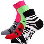 Ponožky dámské klasické Boma Jitulka Zvířata 3 páry (růžové, zelené, černé)