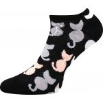 Ponožky dámske klasické Boma Piki 54 Mačky 3 páry (sivé, čierne, modré)