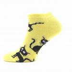 Ponožky dámske klasické Boma Piki 55 Mačky 3 páry (ružové, modré, žlté)