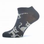 Ponožky dámske klasické Boma Piki 55 Mačky 3 páry (biele, šedé, čierne)