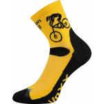Ponožky športové unisex Voxx Ralf X Kolesá - žlté-čierne
