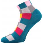Ponožky unisex klasické Lonka Becube kocky 3 páry (modré, červené, vínové)