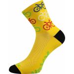 Ponožky športové unisex Voxx Ralf X Kolesá - žlté