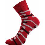 Ponožky dámské klasické Boma Jana 49 Pruhy 3 páry (růžové, modré, červené)