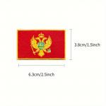 Nášivka nažehľovacia vlajka Čierna Hora 6,3x3,8 cm - farebná