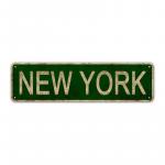 Ceduľa plechová USA New York - zelená