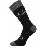 Ponožky unisex klasické Lonka Debox Kolesá 3 páry (tmavosivé, čierne, šedé)