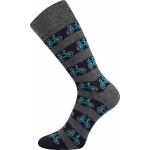 Ponožky unisex klasické Lonka Debox Kolesá 3 páry (tmavosivé, čierne, šedé)