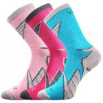 Ponožky dětské sportovní Voxx Joskik 3 páry (modré, tmavě růžové, růžové)
